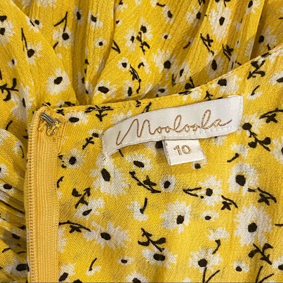 Mooloola Bright Yellow Floral Mini Dress Size 10 - Picture 10 of 12
